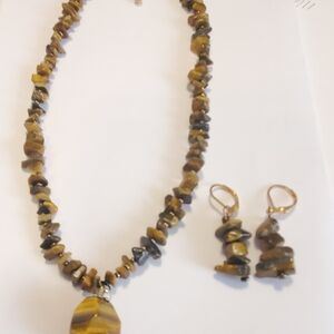 Tiger's Eye Necklace and Earring Set
